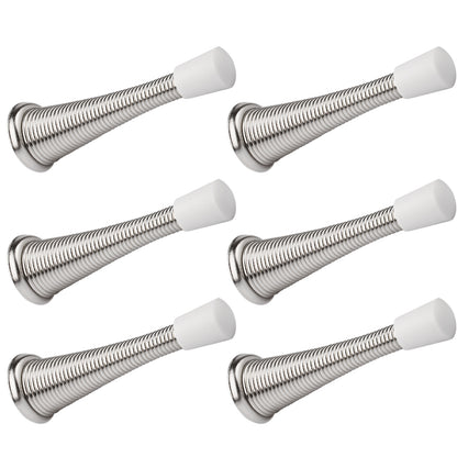 KOVOSCH Spring Door Stoppers - Flexible Heavy Duty Screw-in Door Stop Spring, Wall Door Stopper with Bumper Tips