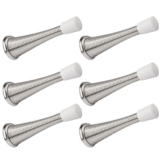 KOVOSCH Spring Door Stoppers - Flexible Heavy Duty Screw-in Door Stop Spring, Wall Door Stopper with Bumper Tips